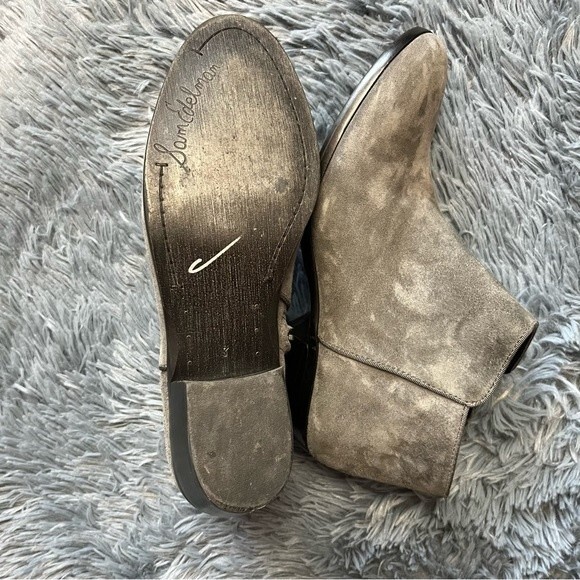 Sam Edelman Gray Suede Petty Ankle Boots Size 8 - Picture 4 of 4